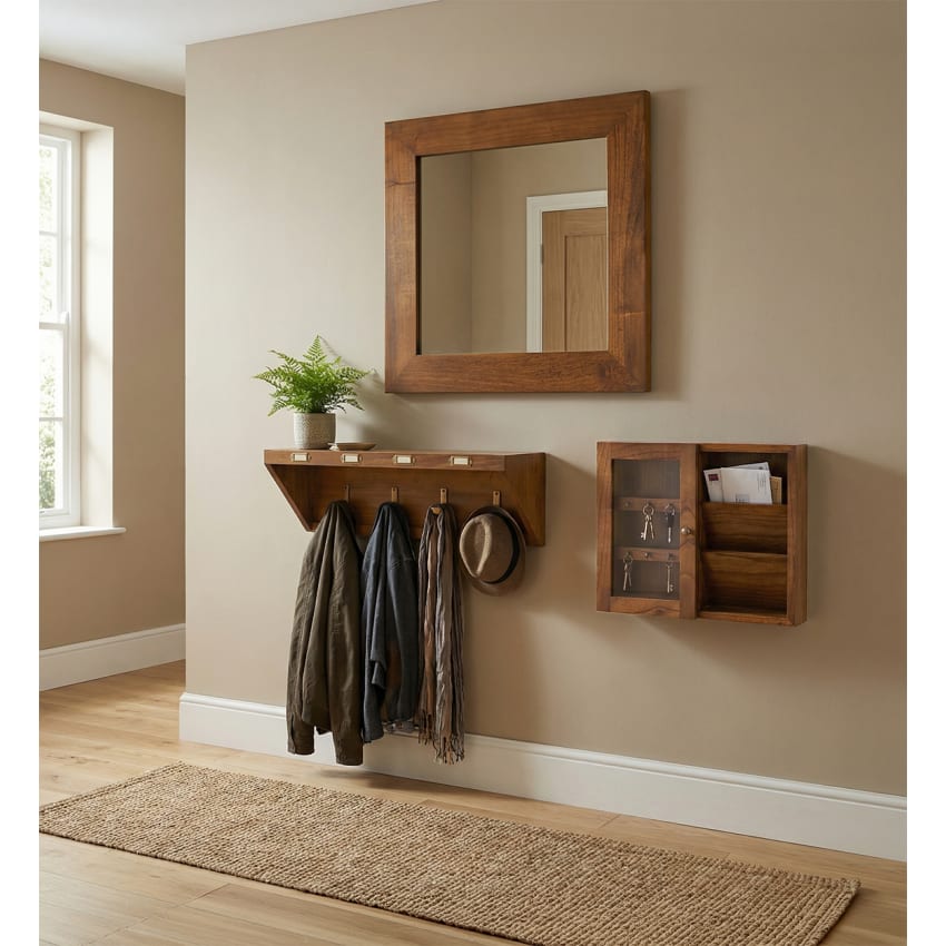 Wandgarderobe aus Holz, L 70 cm, braun Star