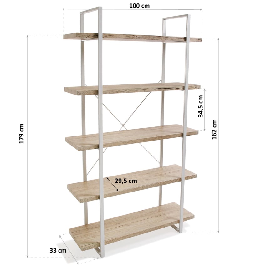 Scaffale Cucina A 5 Ripiani Con Cestello Sospeso E Ganci – Design Industriale, Legno E Metallo, Nero, 80.5x40.1x169.2 Cm
