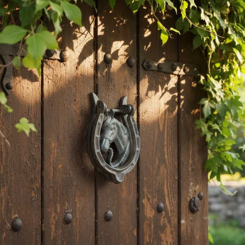 Heurtoir De Porte Tête De Cheval Aubaho – Style Antique, Fer Multicolore, 1kg