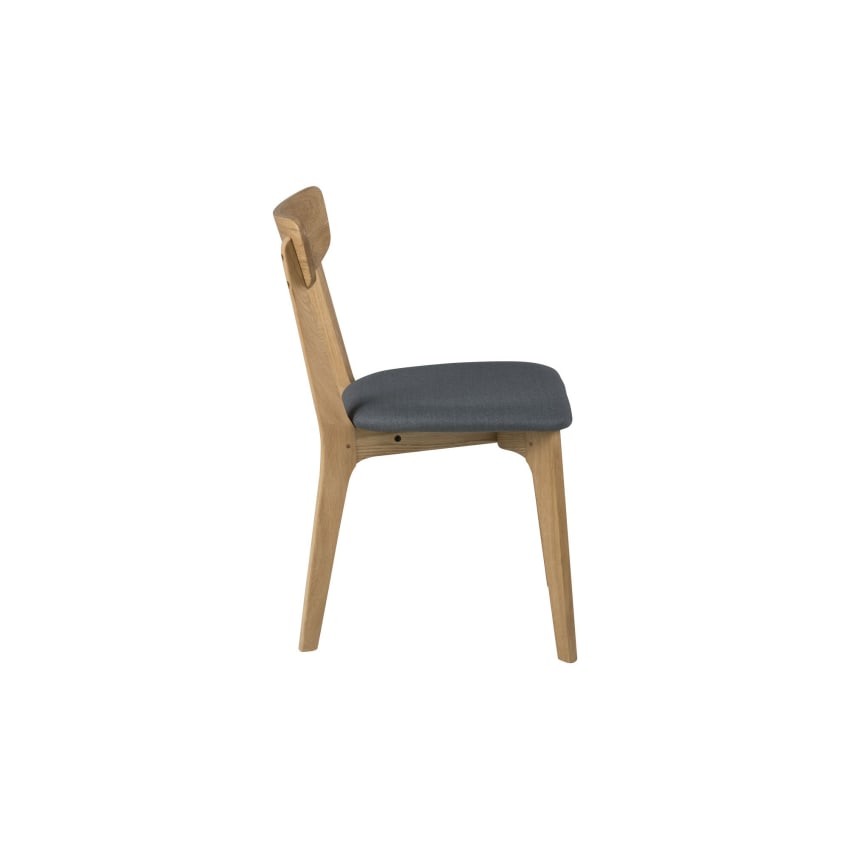 Lot de 2 chaise en bois assise en tissu blanc - gustavien interior's