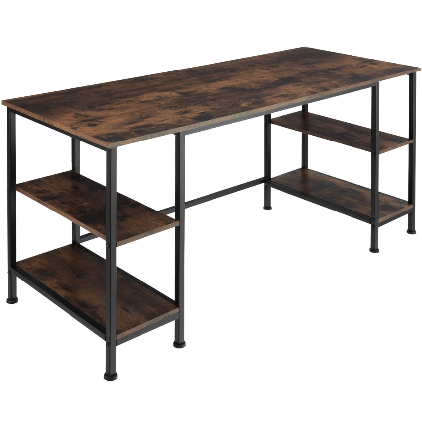 2 Supports De Bureau Bleus – Organisateur étagère, Minimaliste, Maintient Livres, Rangement Pratique
