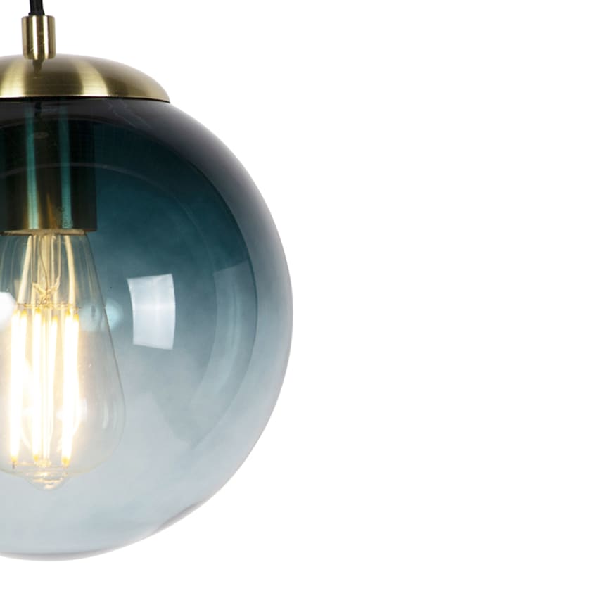 QAZQA Lampada a sospensione bizle - Art déco - Vetro,Acciaio - Grigio