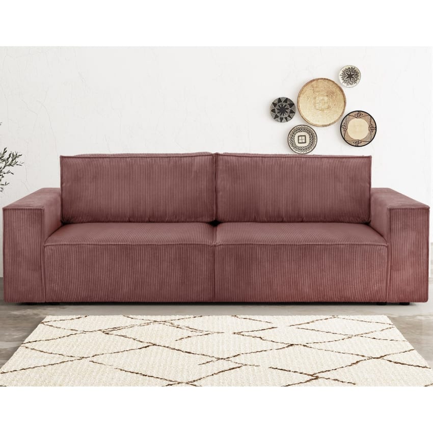 Drfeify Canapé à 3 places Rose 180 cm Velours 106976 - Maison
