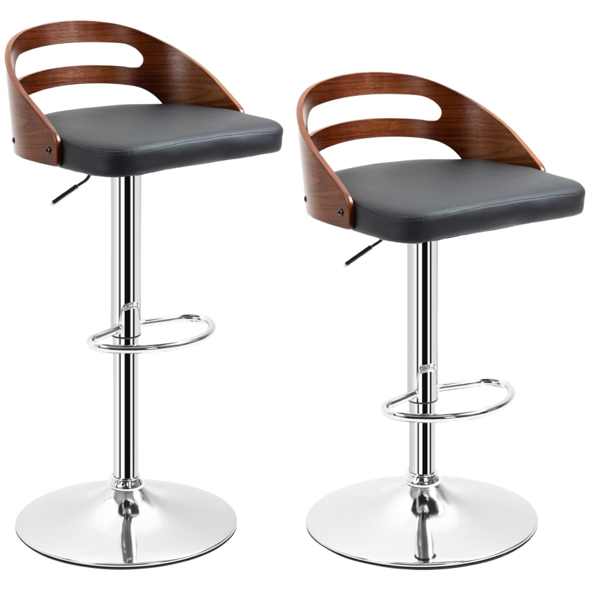 Style Scandinave Moderne} Lot De 2 Chaises De Bar Avec Accoudoirs - Tabourets De Bar Fauteuil