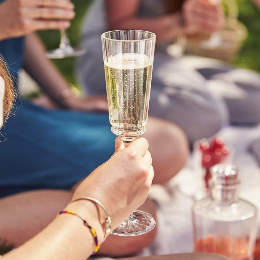 MyGift Lot De 6 Flûtes à Champagne Modernes à Pied Finition Or Rose