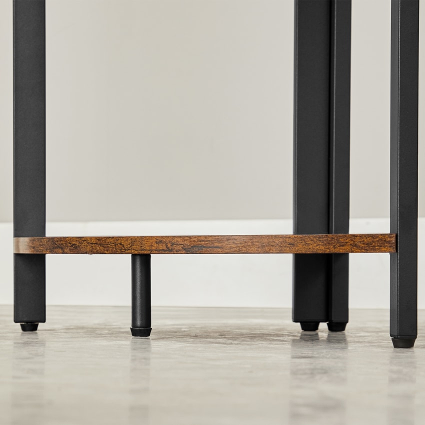 Étagère d'Angle Industrielle 5 Niveaux Métal et Bois pour Bureau Maison Cuisine Marron | Leroy Merlin