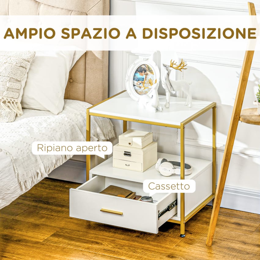 Comodino Camera Da Letto - Tavolino Da Salotto Bianco 40x34x40 Cm In Legno Massello Di Pino Bv453103 Bonnevie 67956249