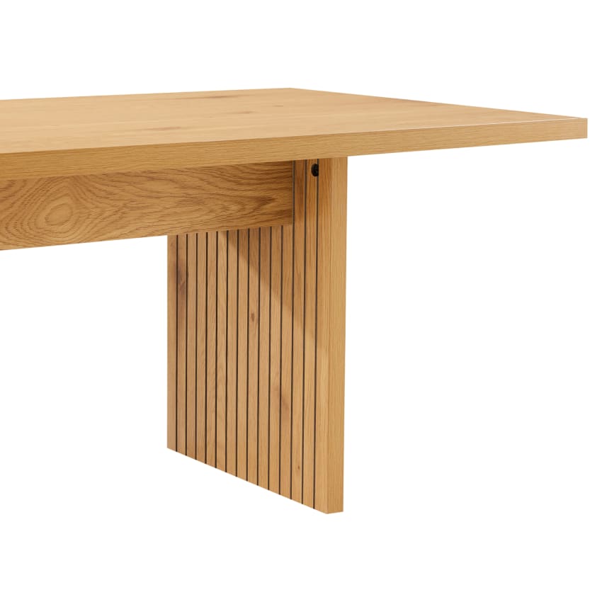 Table Basse Scandinave Rectangulaire 'Kaffetäbel' Plateau Verre 4 Pieds Bois 120 X 60 Cm