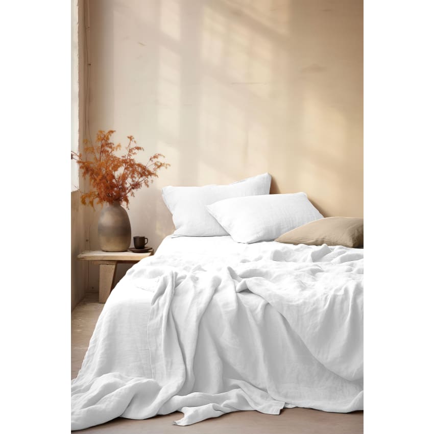 COTTON ARTean Juego de sabanas Bordadas Algodón 100%. Percal 200 Hilos. Modelo ZUYANA. Color Blanco. Cama de 90 x 190/200. Percal 100% Algodon