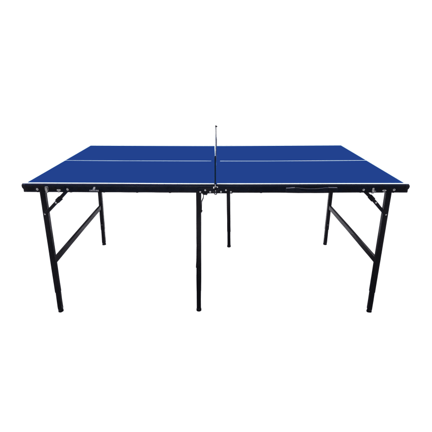 Table De Ping-Pong Pliante Relaxdays – Format Midi 150x67x71 Cm, Intérieur/Extérieur, Filet + 2 Raquettes + 3 Balles Inclus – Bleu/Argent/Noir