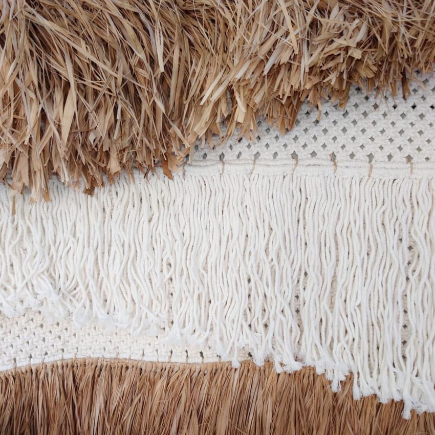 Arazzo Da Parete In Macramè Fai Da Te – Forma Foglia Con Perline In Legno – Decorazione Boho Per Casa