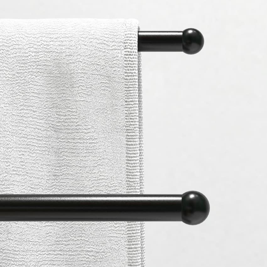 Porta Asciugamani A Terra A Forma Di T In Acciaio Nero – Altezza Regolabile 46-80 Cm, Base Stabile, Per Bagno E Soggiorno