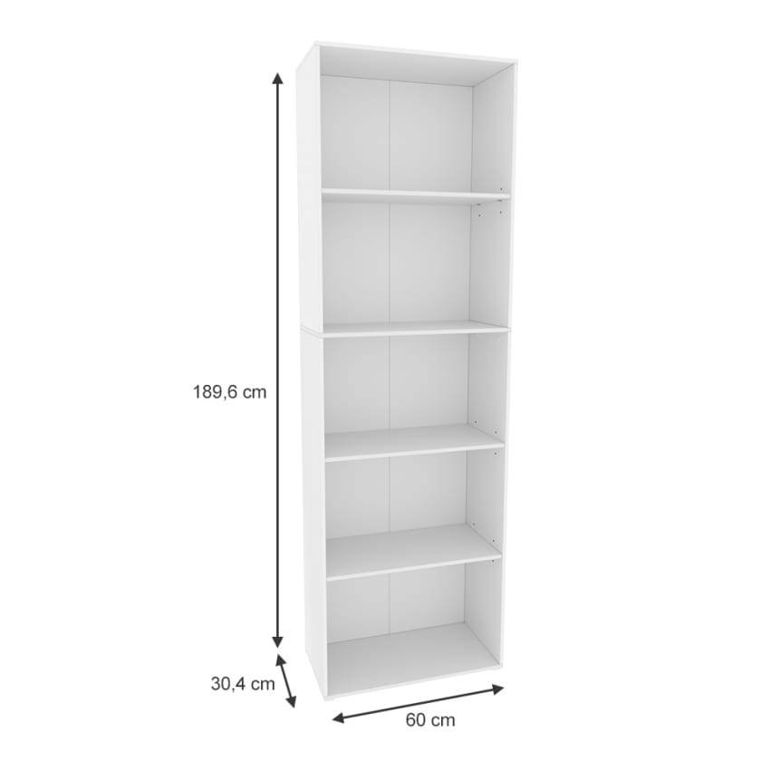 Floordirekt Bibliothèque Blanche 6 Compartiments Étagère Cube Bois - Salon Chambre Vermont