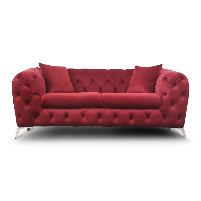 Rosso Divano Chesterfield Velluto Canapé Lit Settimo Cielo