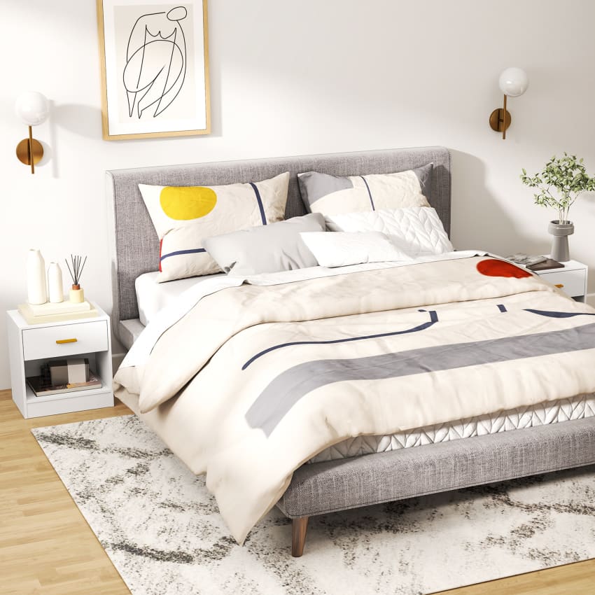 Set Di 2 Comodini Bianchi Con Cassetto E Ripiano - Piccoli E Moderni Per Camera Da Letto, 45x35x58 Cm