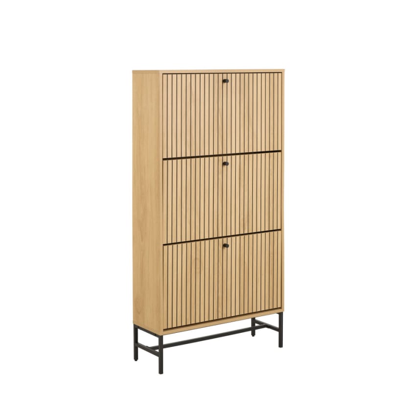 Porte-manteau sur Pied en Bois et Métal avec Étagère à Chaussures à 3