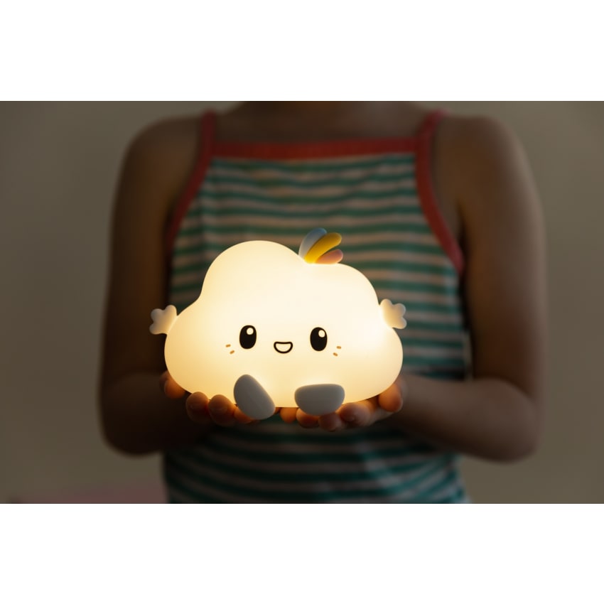 Luce Notturna A LED Bébé Douceur Nomade – Silicone, Forma Nuvola, Grigio, 8x8x16 Cm, A Batterie, Per Bambini