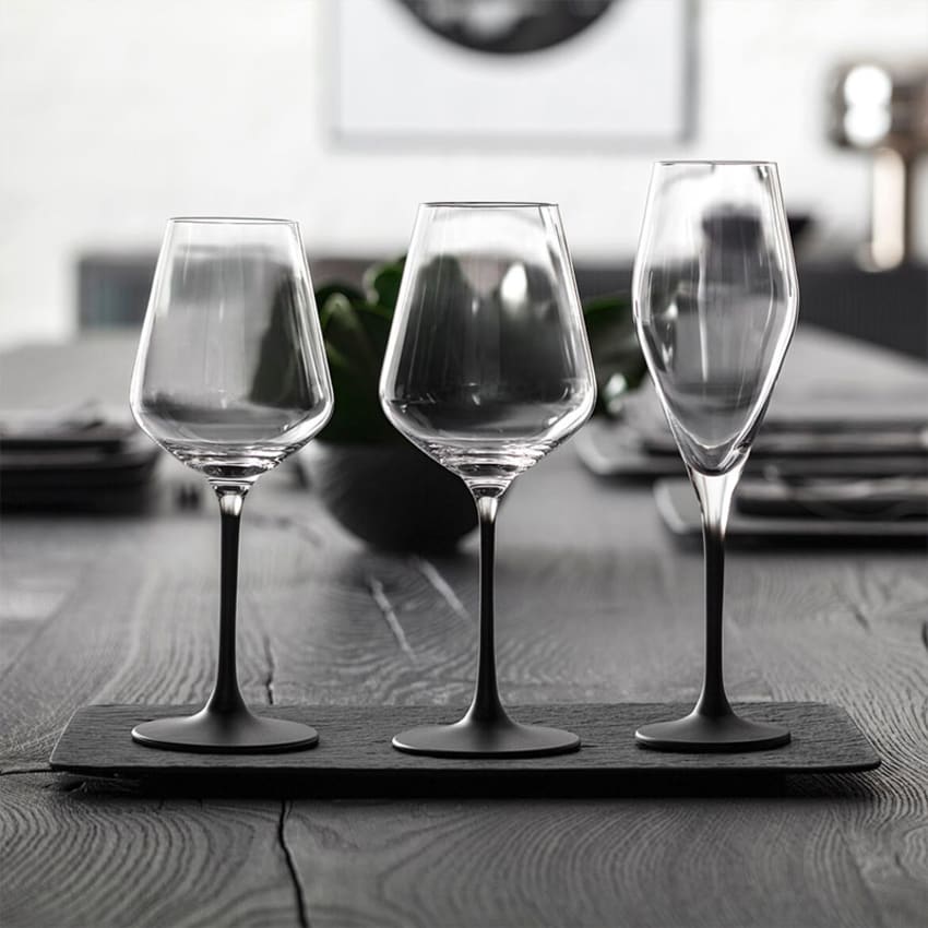 Set Di 4 Bicchieri Da Vino Rosso In Cristallo Soffiati A Mano LUNA & MANTHA, Calici Moderni Con Stelo, Eleganti E Senza Piombo