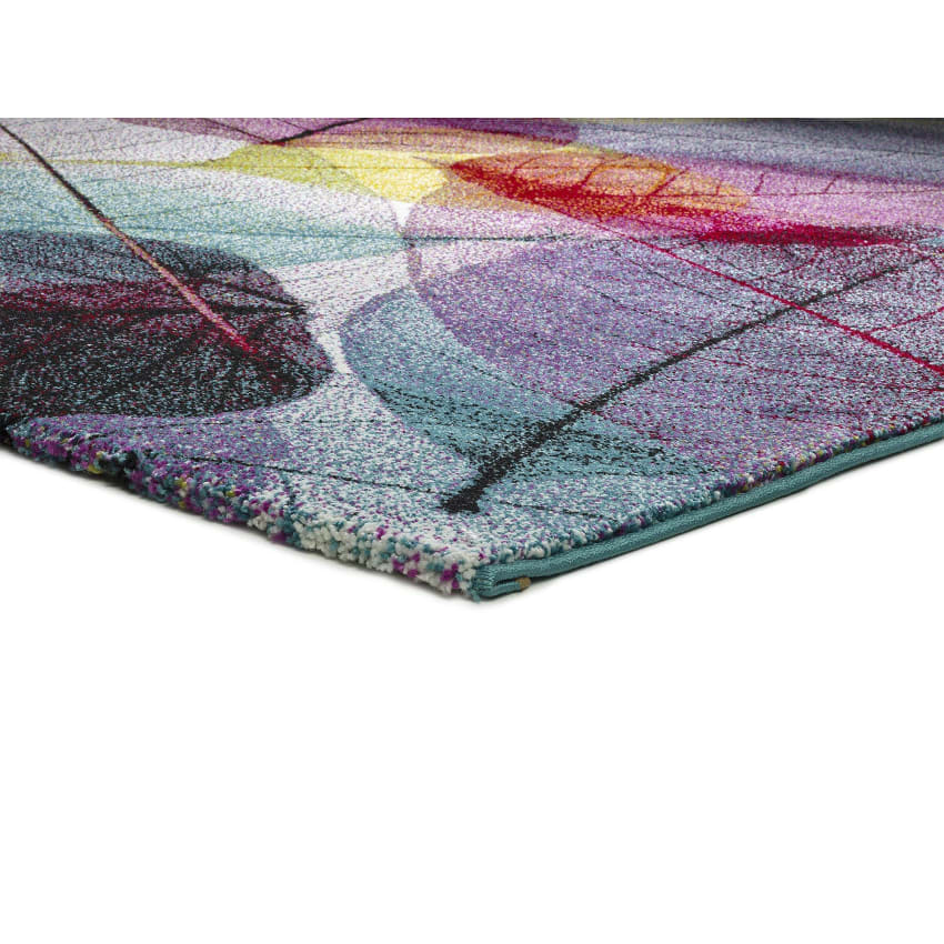 Tapis Salon Moderne 140x200 Cm 1A2T - Motif Géométrique Multicolore - Polypropylène Ras, Antidérapant