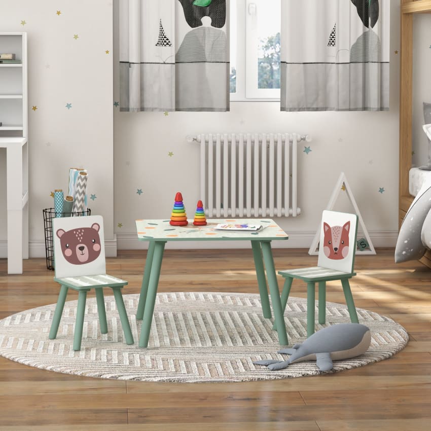 Set Table Et Chaises Jardin Pour Enfants - Thème Dinosaure - Quest Leisure - Idéal Pour Jeux Extérieurs
