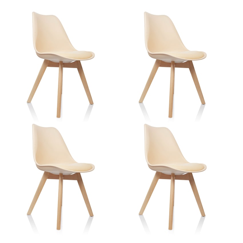 Schalenstuhl aus Kunststoff, Beige Scandi 4