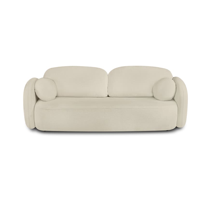 Canapé Convertible 3 Places Trey 223 Cm - Bouclette Taupe, Paris Prix