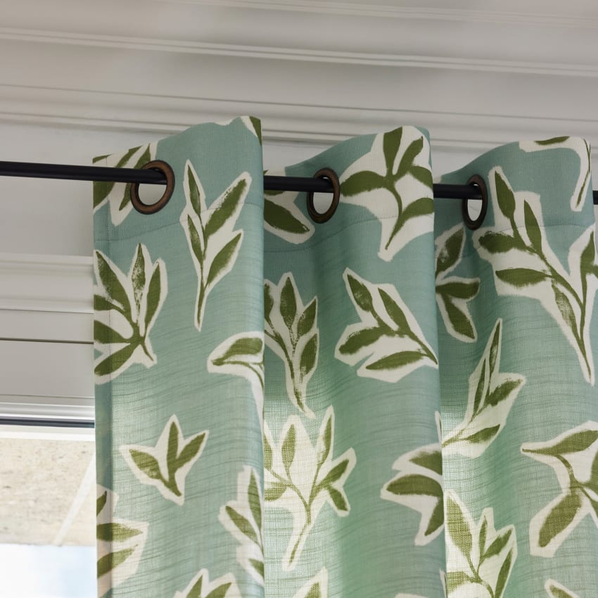 Tenda Leggera Con Occhielli Per Soggiorno 145x140 Cm - Turchese Conf. 2 Pezzi
