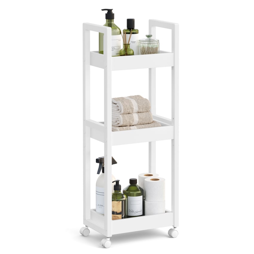 Yaheetech Chariot De Rangement 20 Tiroirs Blanc - Meuble à Roulettes Pour Salle De Bain, Bureau, Cuisine - 62,5 X 36 X 91 Cm