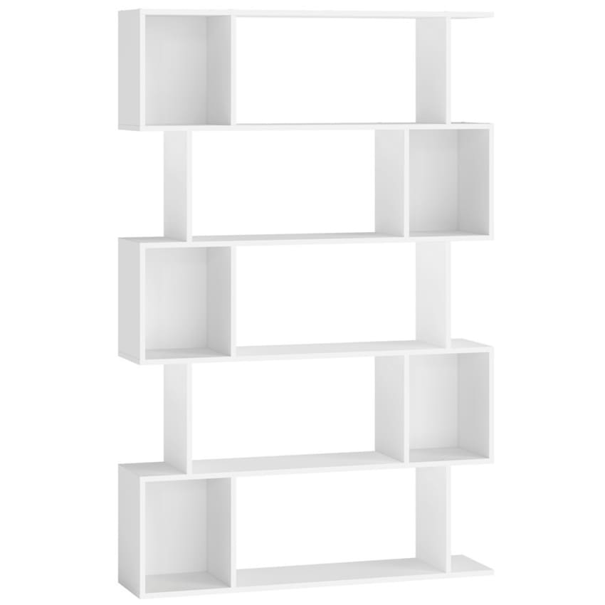 Bibliothèque étagère 4 niveaux meuble de rangement avec étagères réglables en hauteur pour salon chambre bureau 80 x 24 x 121,5 cm blanc