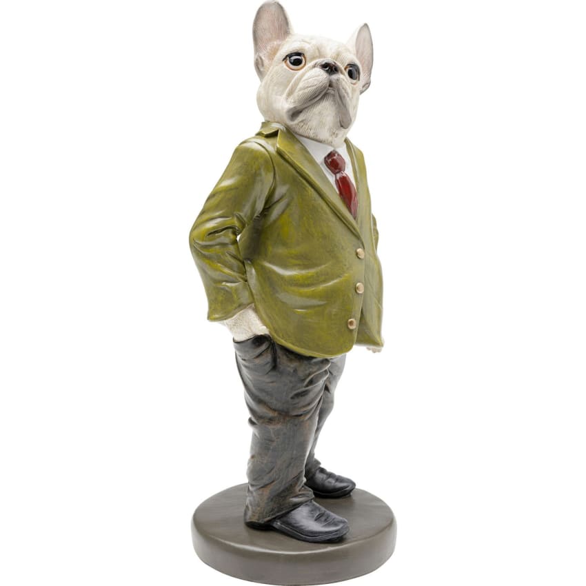 Figurine Homme à Tête De Chien - Statue Aviateur Résine - Déco H34 Cm - DKD