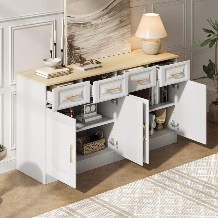 Credenza, Armadietto Cucina, Tavolo Da Buffet, Mobiletto Sala Da Pranza Grigio Cemento 80x36x75 Cm In Truciolato Klew46221 Bonnevie 74189556