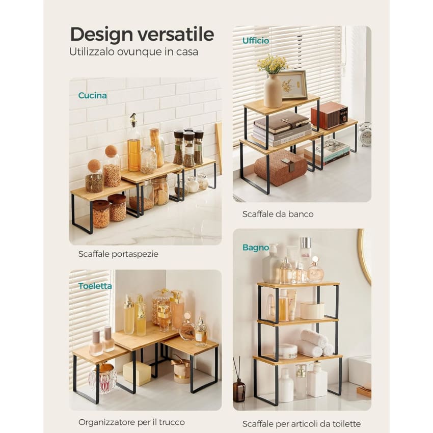 Isola da cucina con contenito reripiani regolabili a 3 livelli, Mobile contenitore da cucina a 2 ante 2 Colori