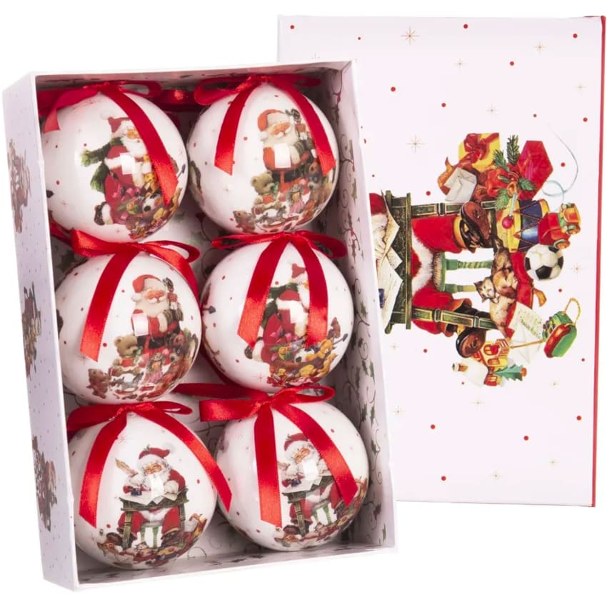 Lot de 30 boules de Noël assorties Alpine Blanc irisé - Boule et déco