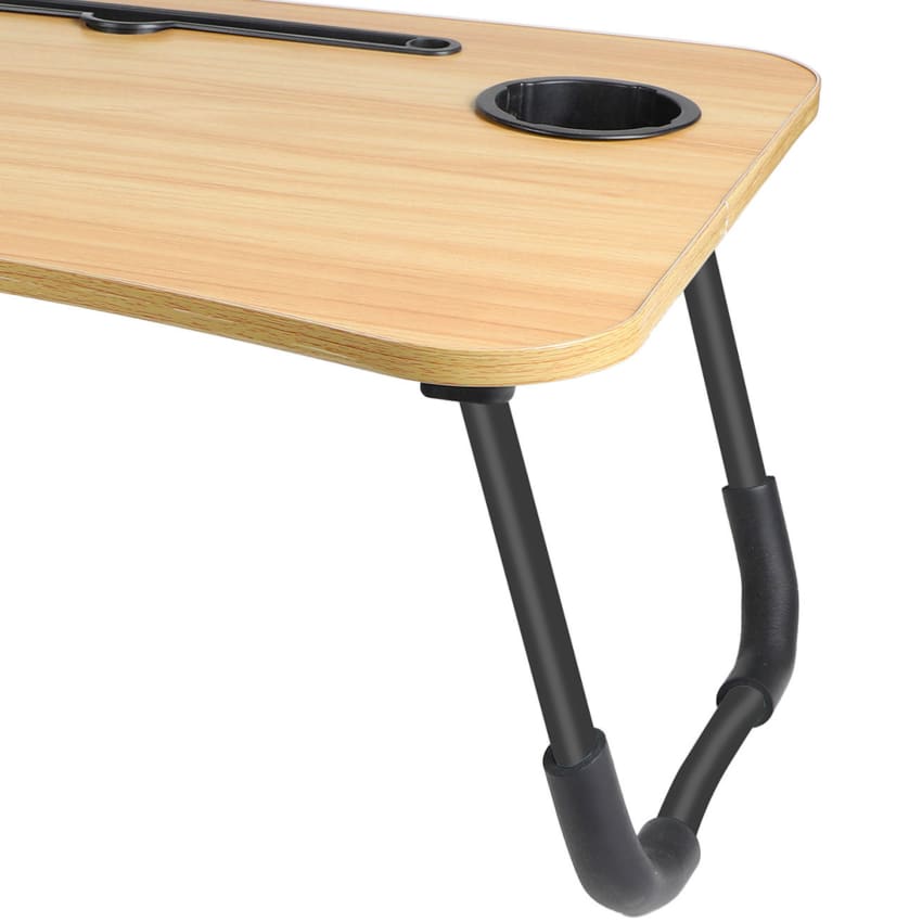 VaeFae Plateau de lit en Acacia, Plateau de Petit-déjeuner en Bois avec Pieds pliants, Plateau