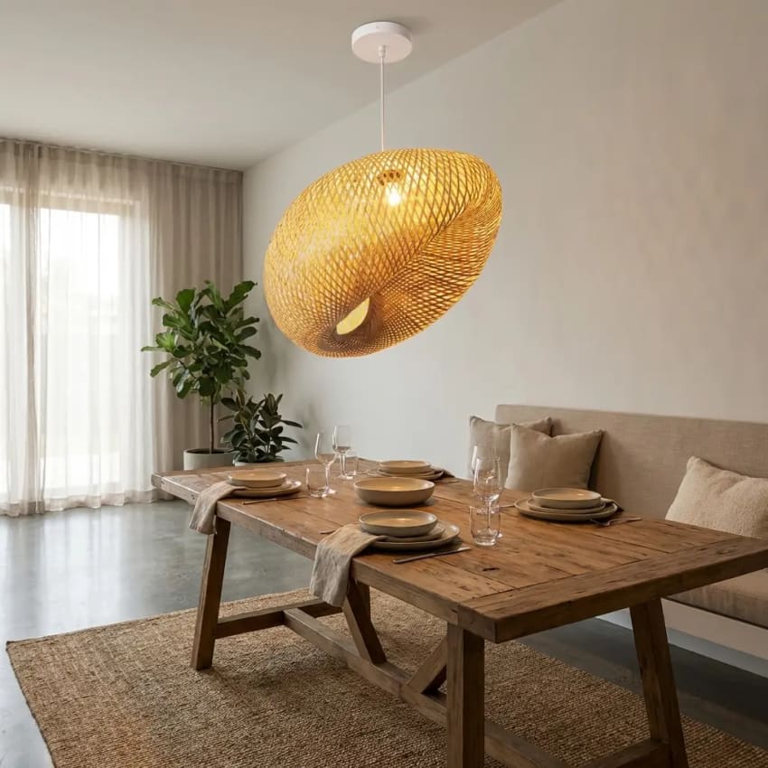 Hngeleuchte Boho Bambus Rattan Natur 45 cm | Maisons du Monde