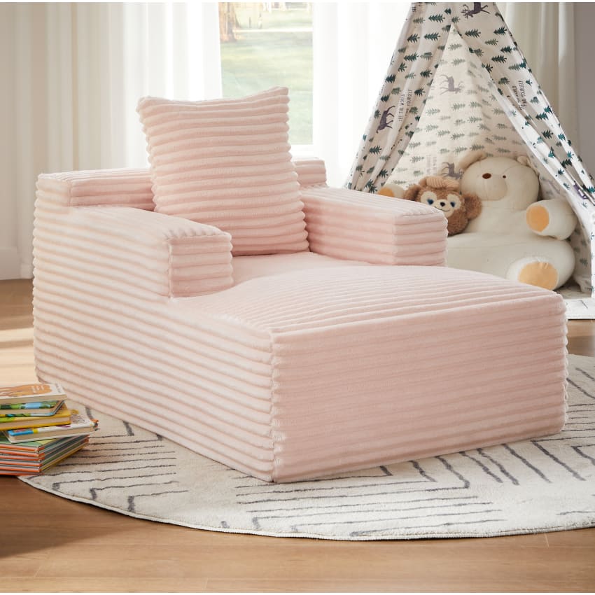 Schlafsessel aus Cord als Relaxsessel, rosa