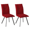 Lot  de 2 chaises tissu coloris rouge