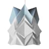 Pantalla origami pequeña blanca y gris en papel