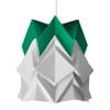 Pantalla origami pequeña blanca y verde en papel