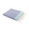 Fouta coton 100x200 bleu grec / vert turquoise