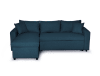 Canapé d'angle réversible convertible avec coffre en tissu bleu canard