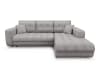 Canapé d'angle droit convertible en tissu gris clair