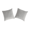 2 taies d'oreiller en coton gris 65x65