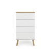 Petit meuble de rangement en bois 4 tiroirs H98cm blanc