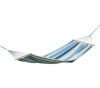 Hamac simple à barre en tissu rayé bleu clair