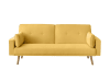 Canapé droit convertible style scandinave en tissu jaune