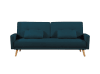 Canapé droit convertible style scandinave en tissu bleu