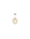 Lampe suspension bois et béton frêne teinté blanc cordon blanc