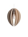 Lampe suspension bois et béton chêne naturel cordon blanc