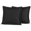 Lot de 2 taies d'oreiller en percale de coton anthracite 65x65 cm